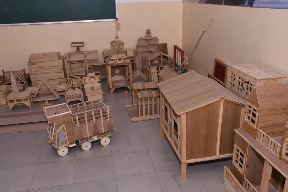 The carpentry lab at Regency Public School, Sitapur